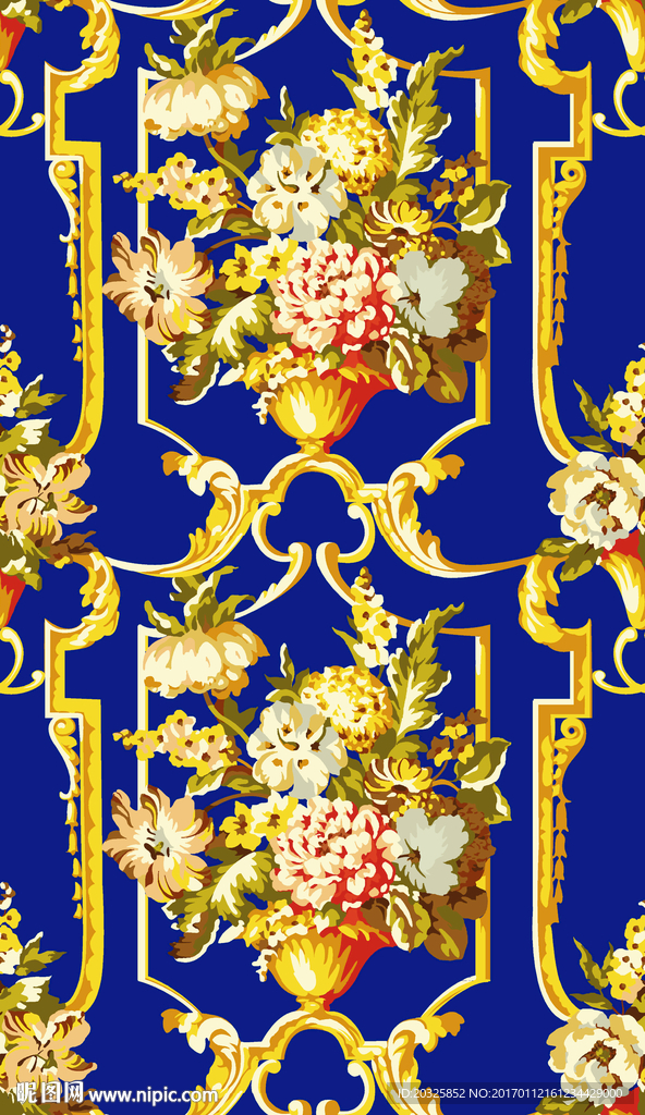 欧式宫廷风卷草花卉图案设计