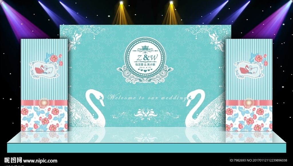 天鹅结婚背景 婚庆 婚礼特价