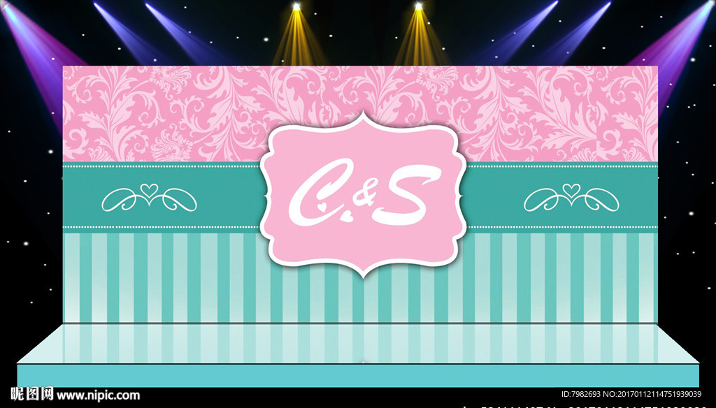 结婚婚庆订婚舞台背景 照片墙