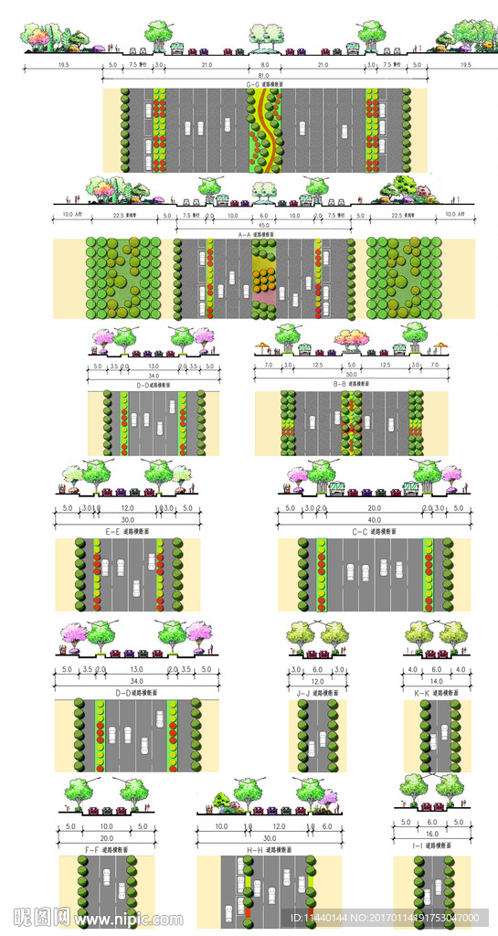 道路平面和断面图PSD