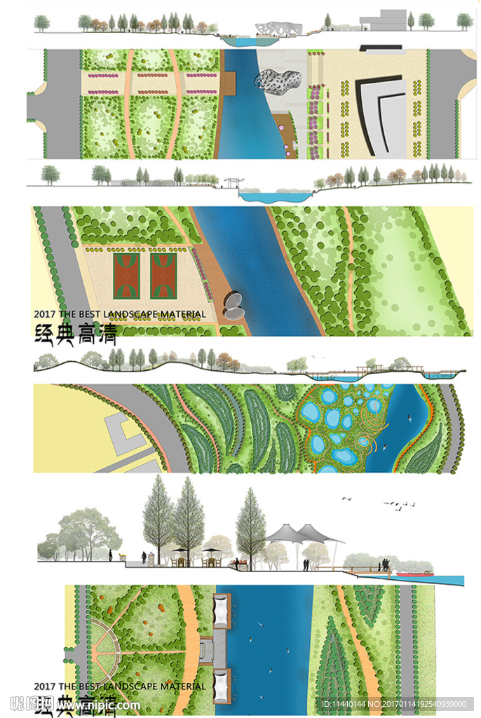 滨水公园景观平立面图PSD