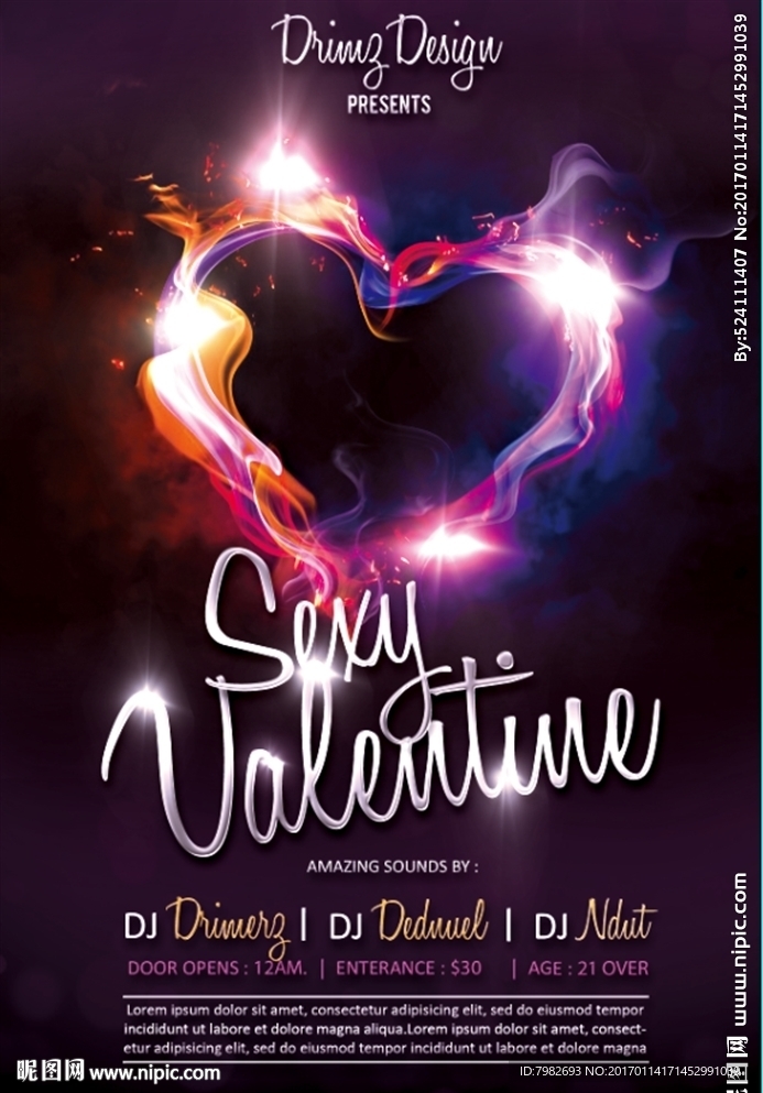 情人节宣传单 梦幻