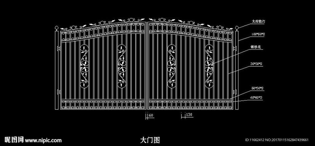 铁艺大门示意图