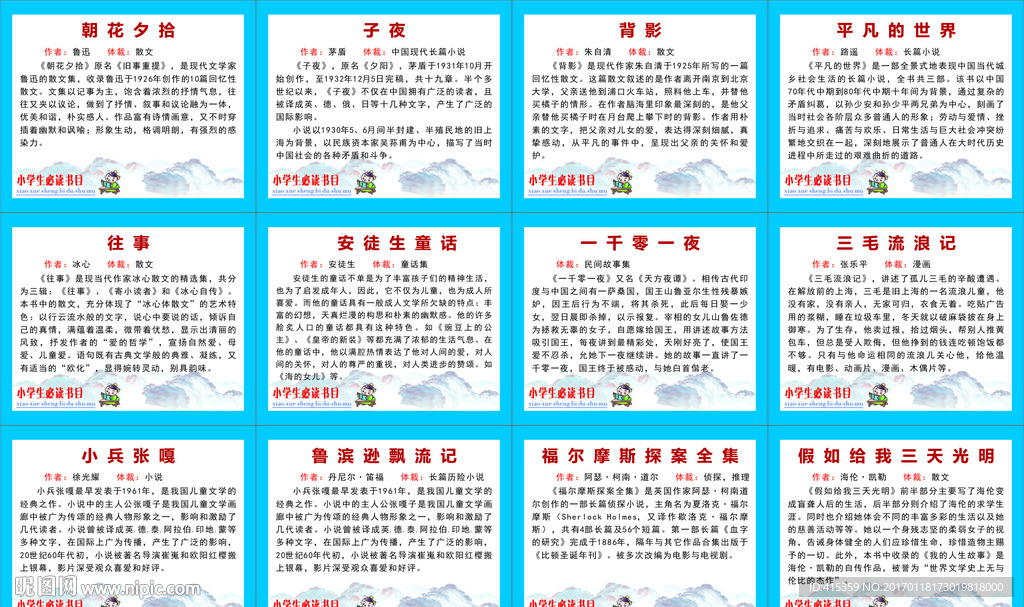 中小学生必读书目展板