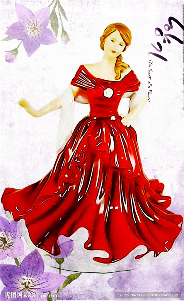 礼服女人插画分层图片