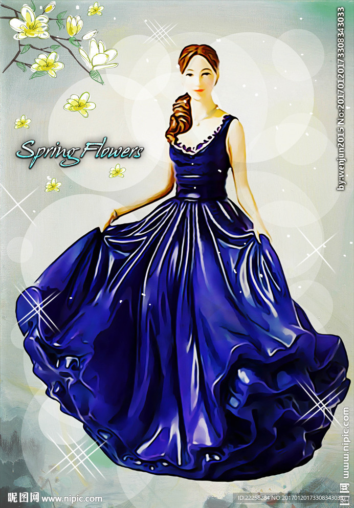 礼服女人插画