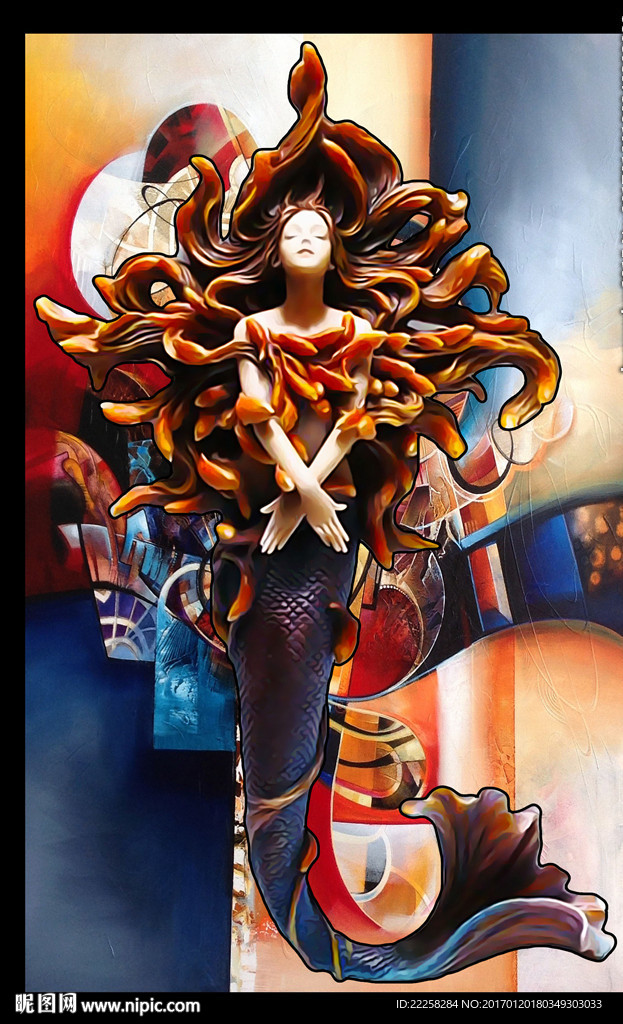 美人鱼装饰画