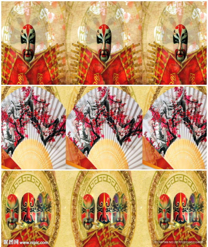 中国风京剧脸谱