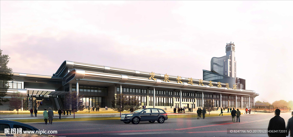 汽车站公建建筑效果图