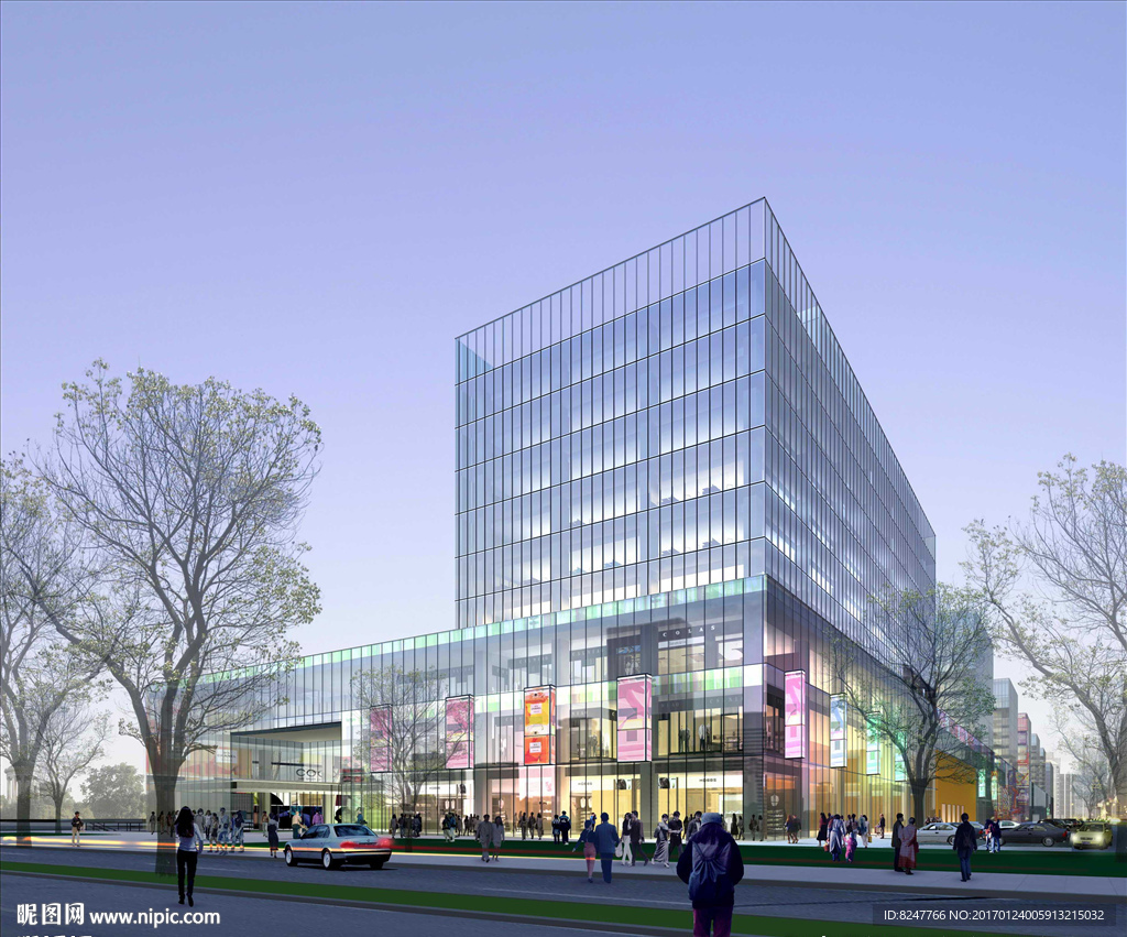 玻璃建筑商场购物中心