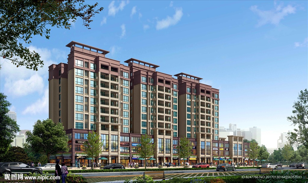 住宅区景观建筑效果图