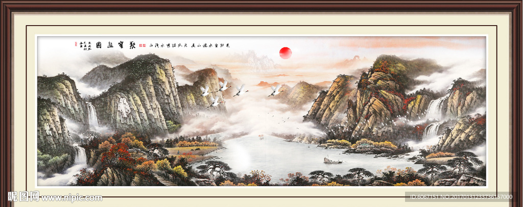 聚宝盆国画