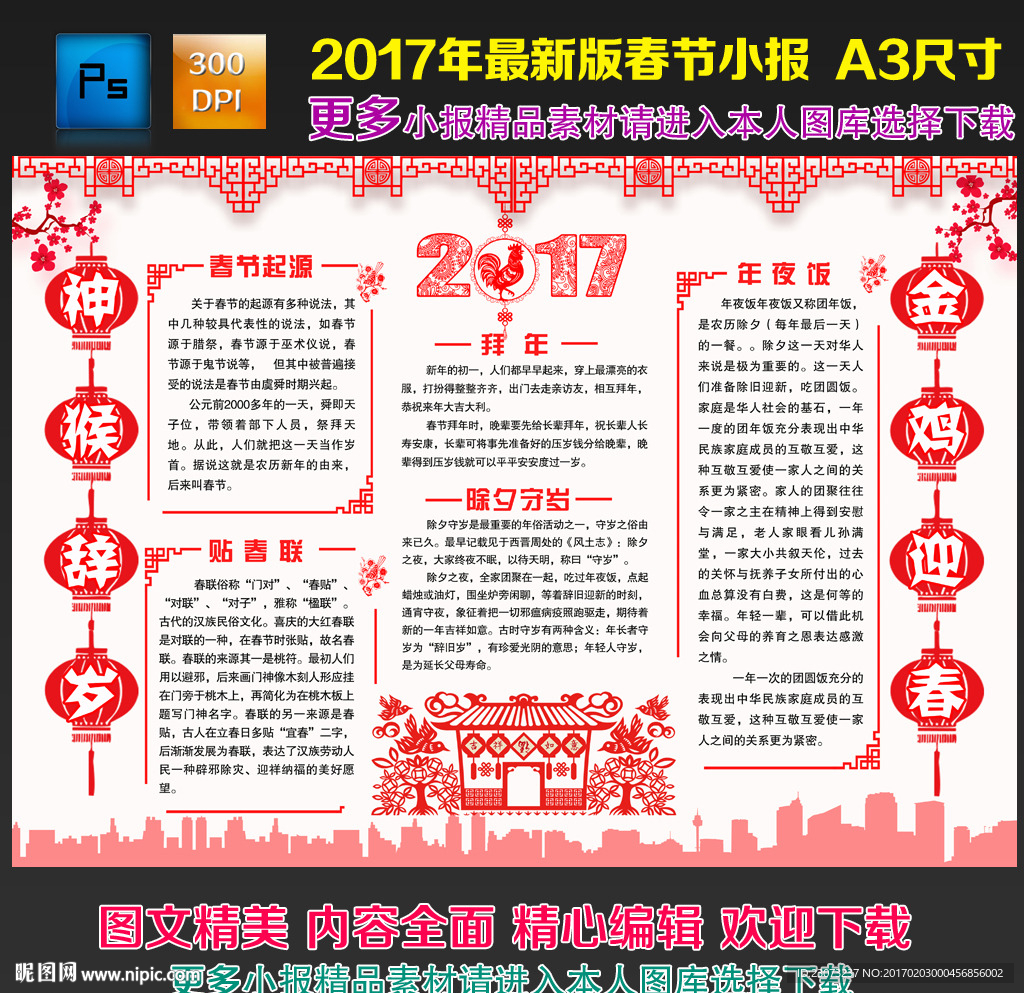 2017年春节手抄报展板