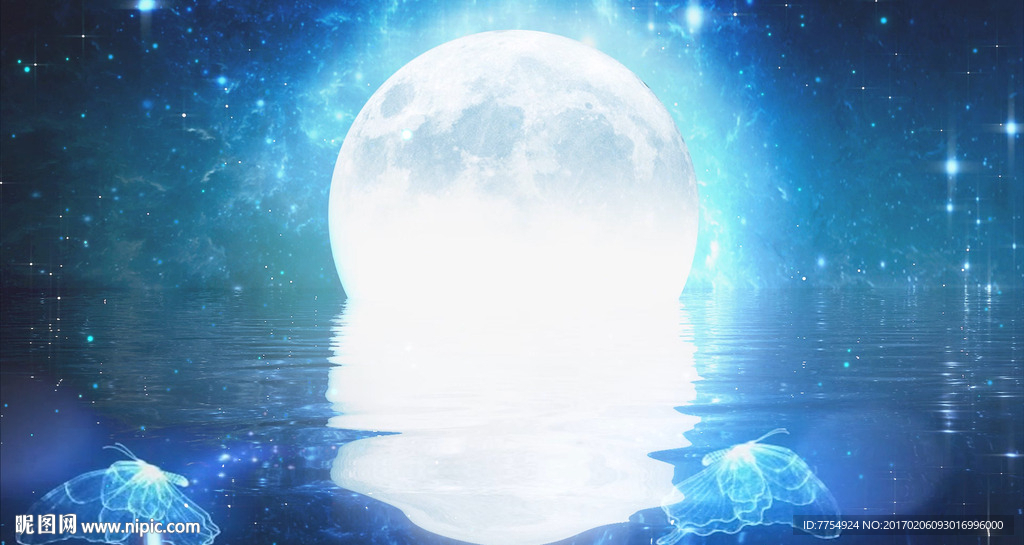 梦幻月亮舞台背景