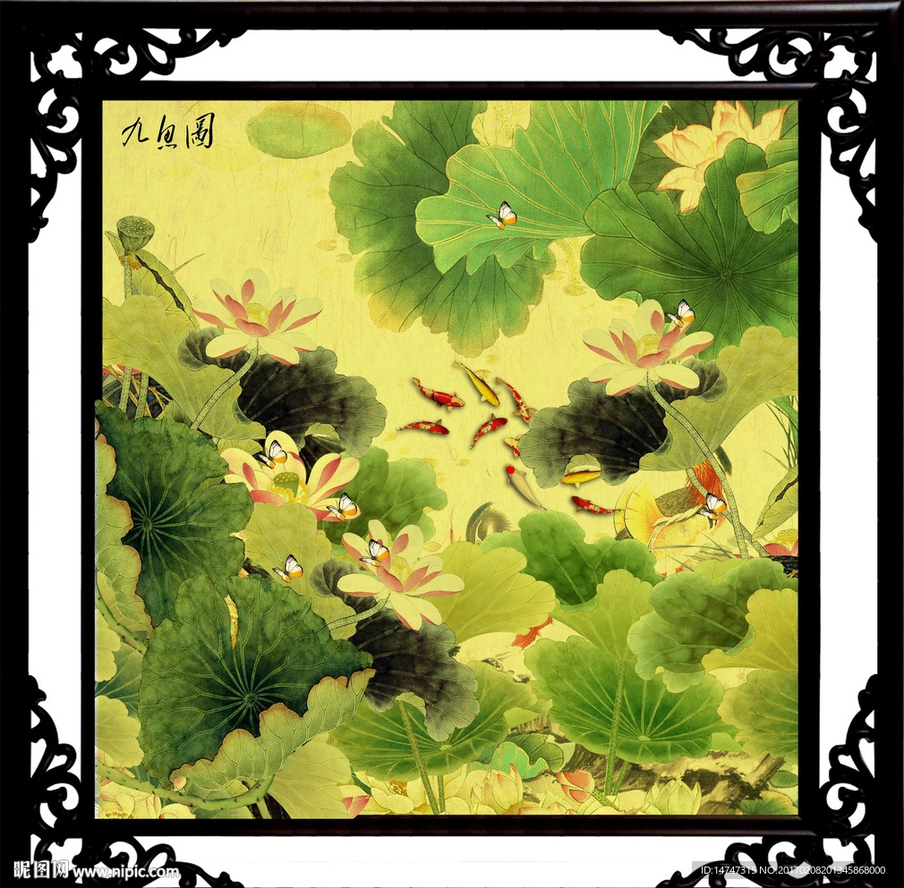 荷花装饰画