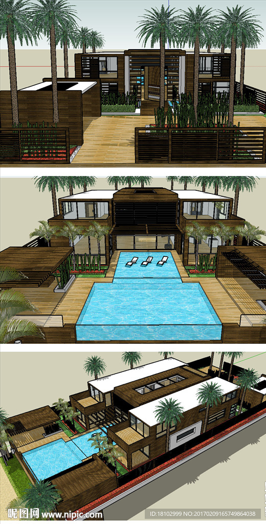 温泉会所建筑草图大师skp