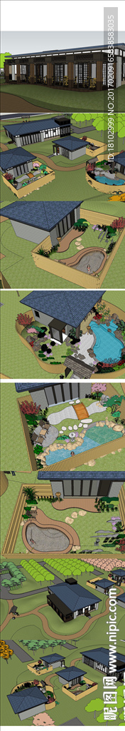 温泉小屋室外汤池草图大师模型