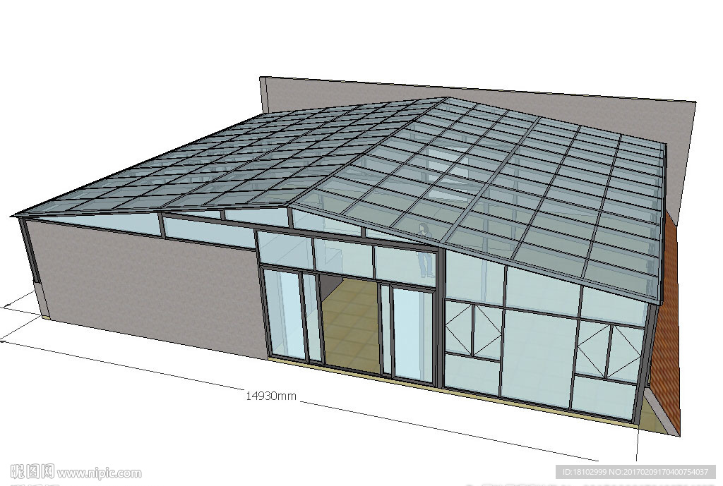 阳光房建筑草图大师SU模型