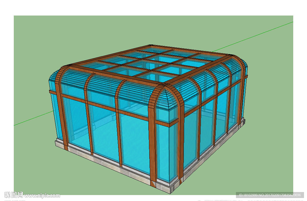 阳光房建筑草图大师SU模型