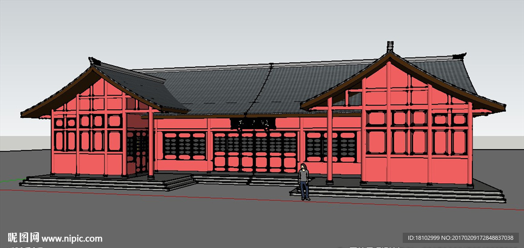 川西民居建筑草图大师SU模型.