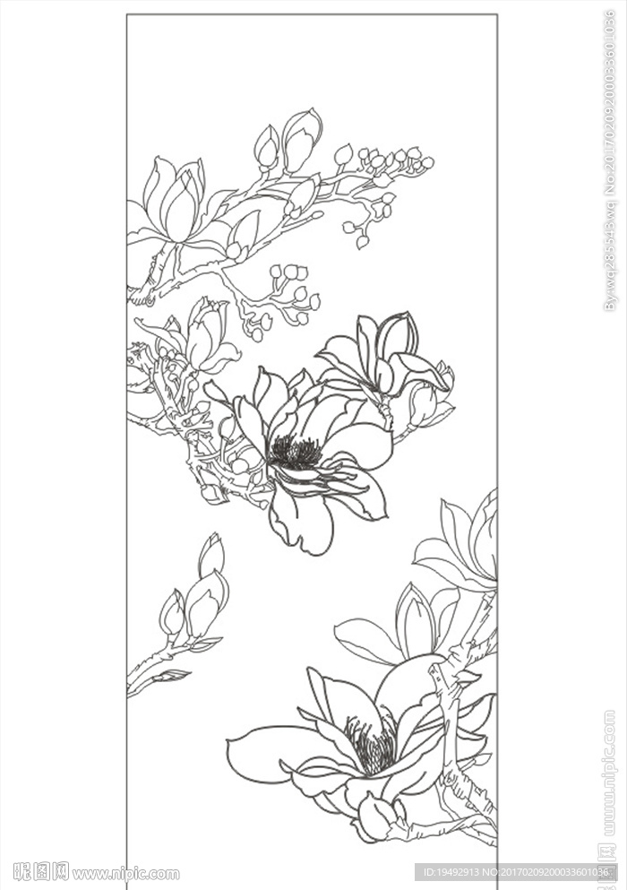 艺术玻璃 玉兰春