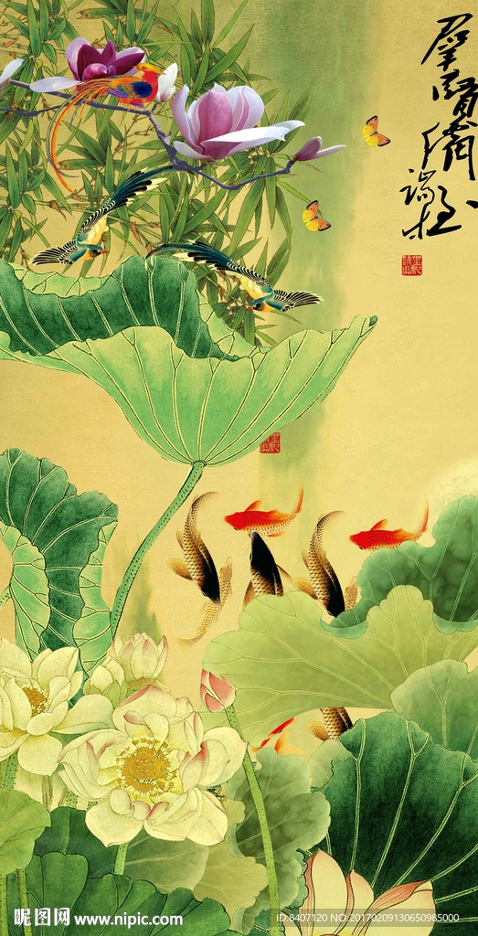荷花装饰画
