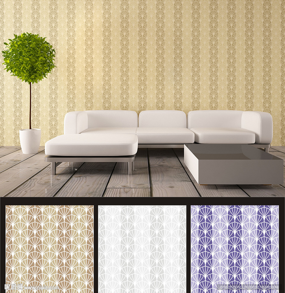 无缝拼接墙纸花纹背景