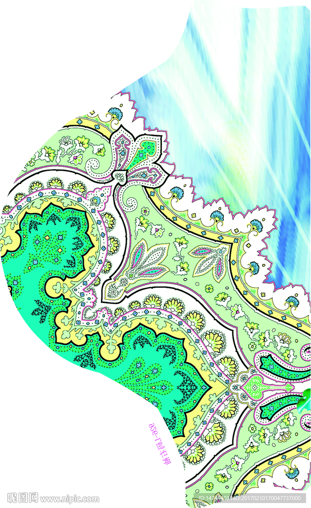 腰果花  云纹 混合时尚袖子