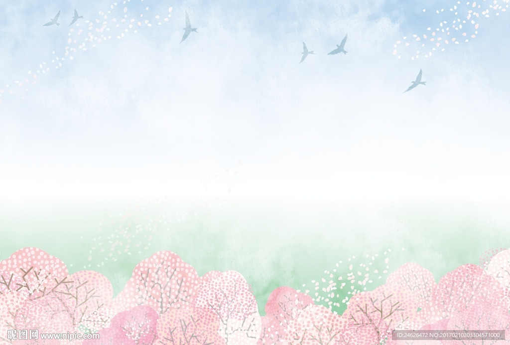卡通花底纹