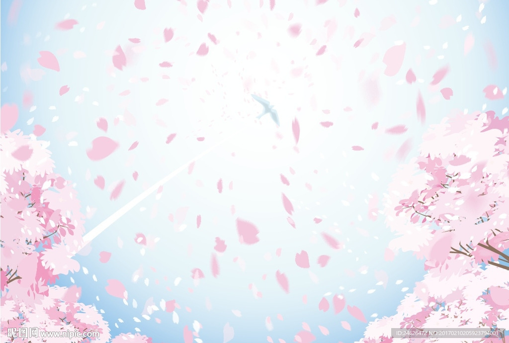 卡通花树木