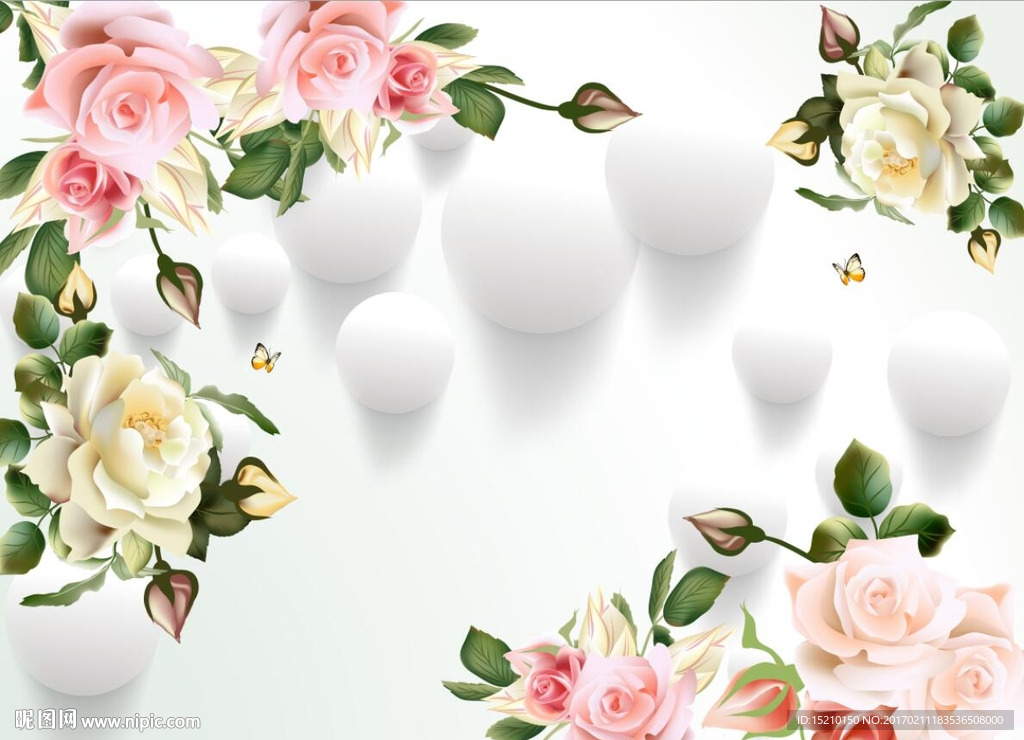 3D玫瑰花