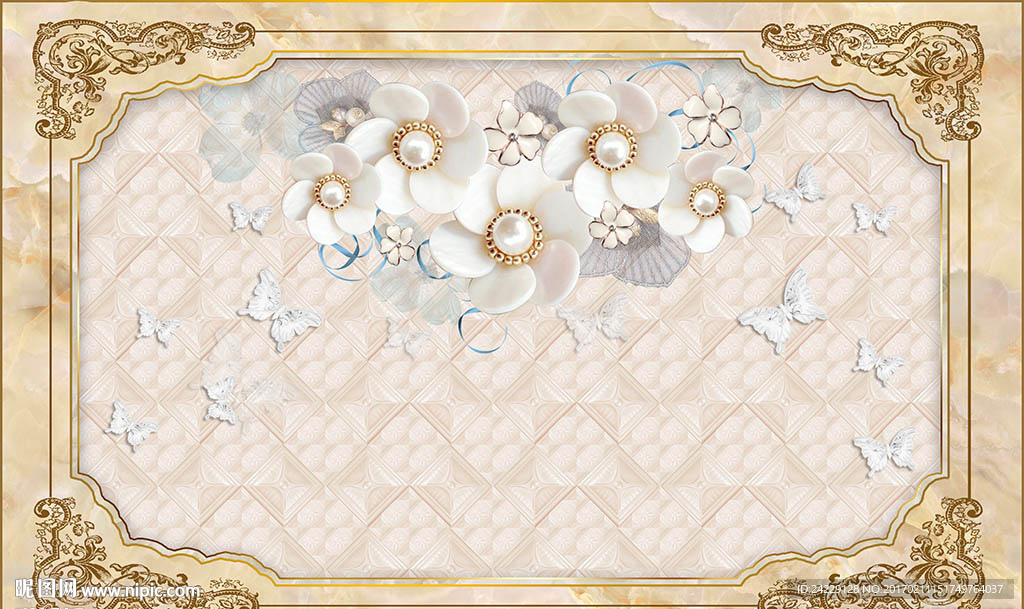 欧式花纹背景墙