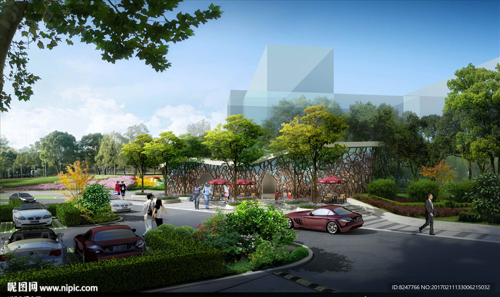 公园景观建筑效果图