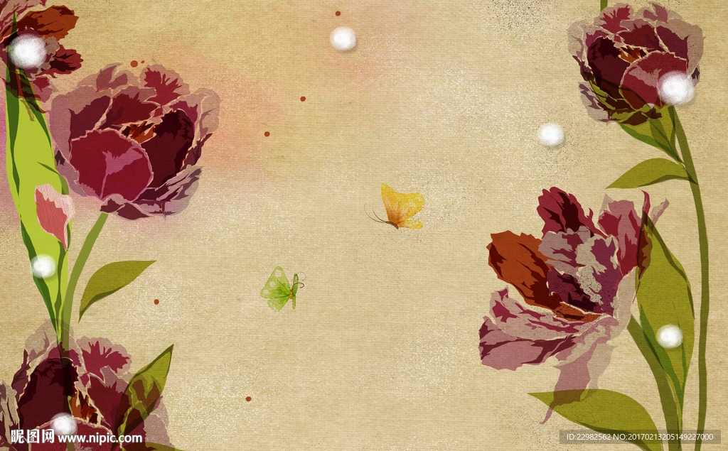 复古花卉背景