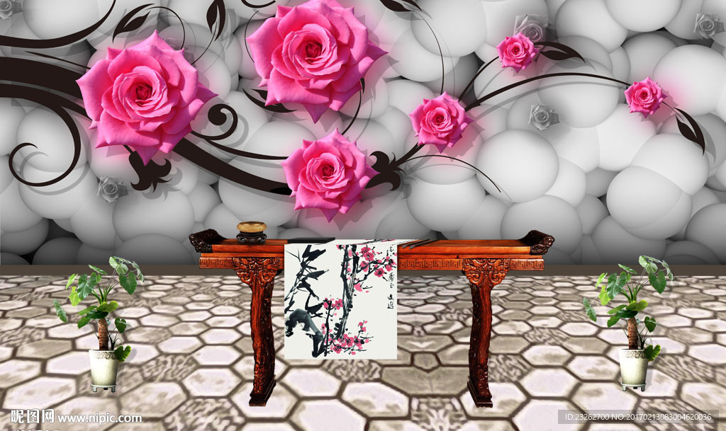 中式中国风简约背景墙装饰画