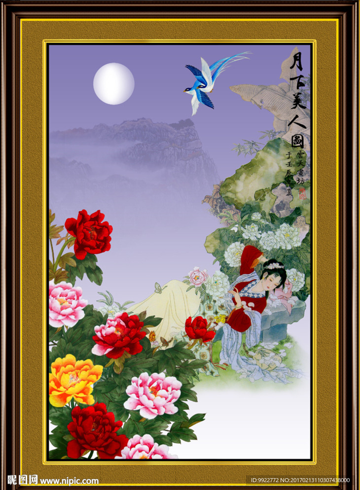 牡丹壁画