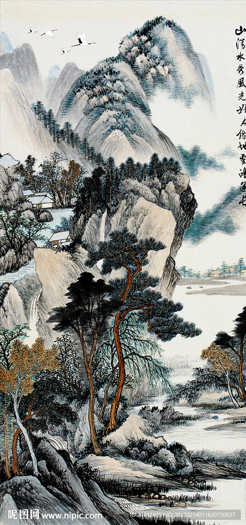 山水画玄关