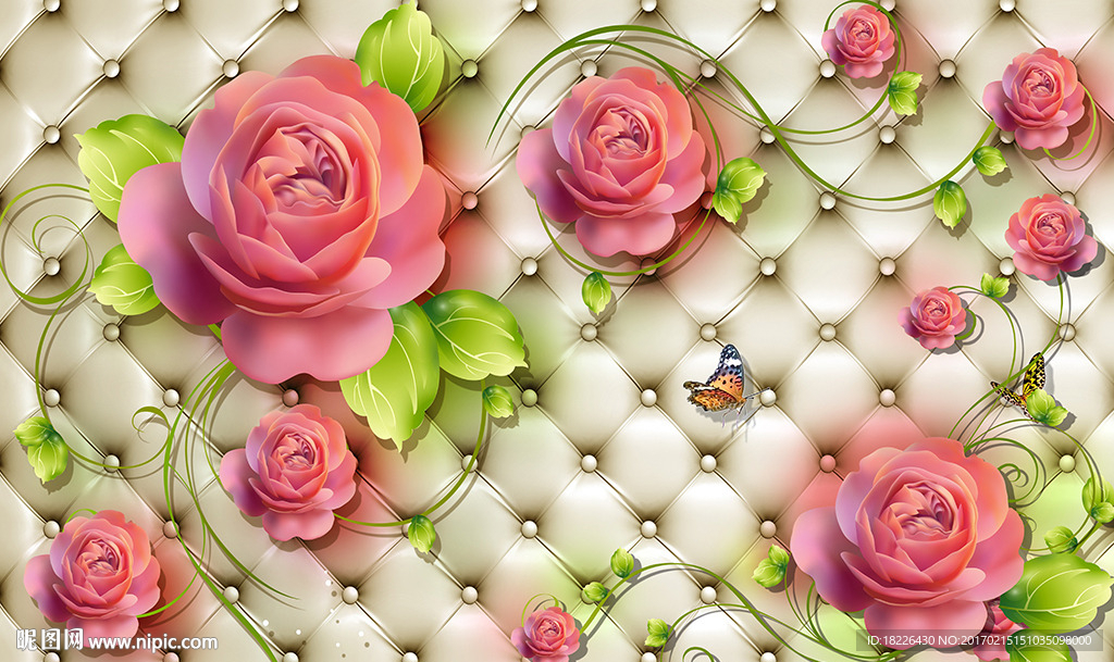 客厅3D皮革花纹电视背景墙图片