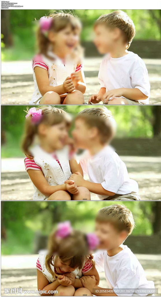 青梅竹马两小孩说悄悄话