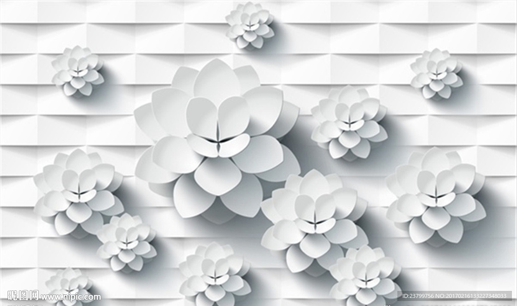 简约时尚蓓蕾背景墙装饰画