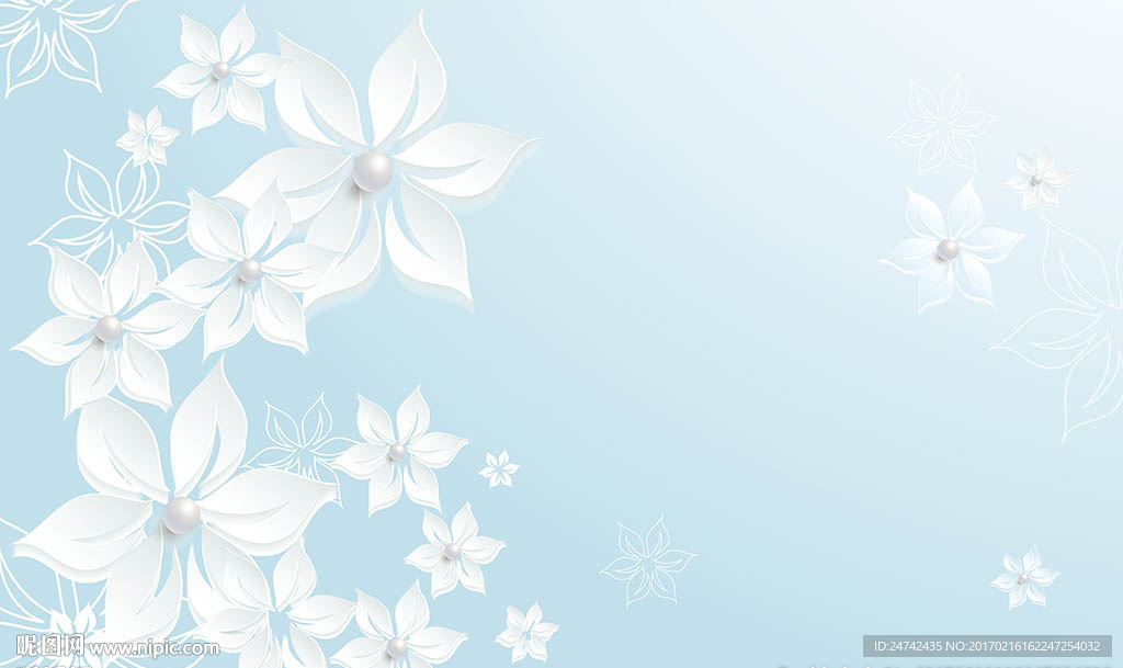 白色花朵背景墙