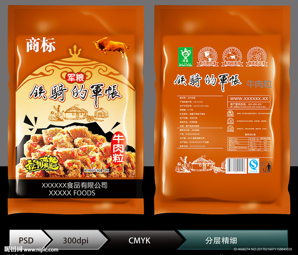 牛肉粒包装（展开图）