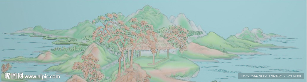 山水背板