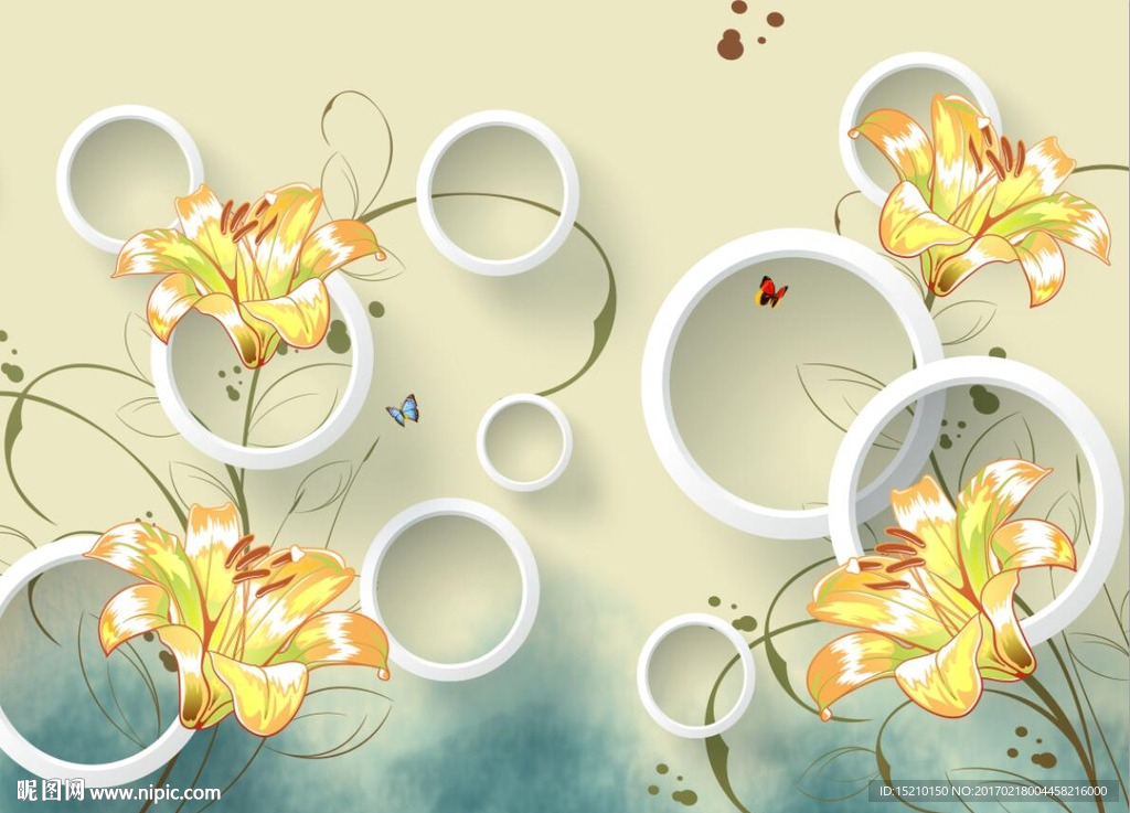 3D立体百合花