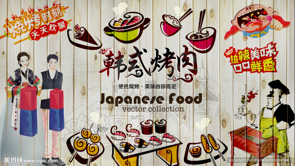 韩式烧烤背景