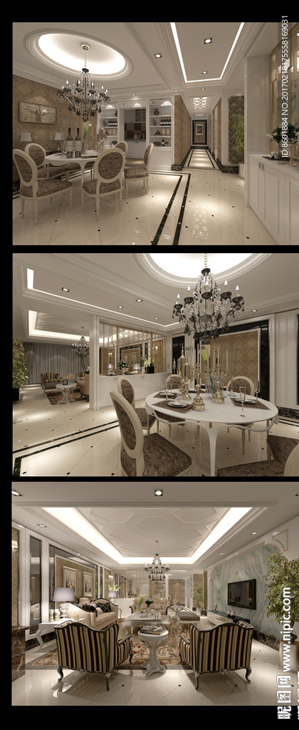 欧式客厅  欧式效果图