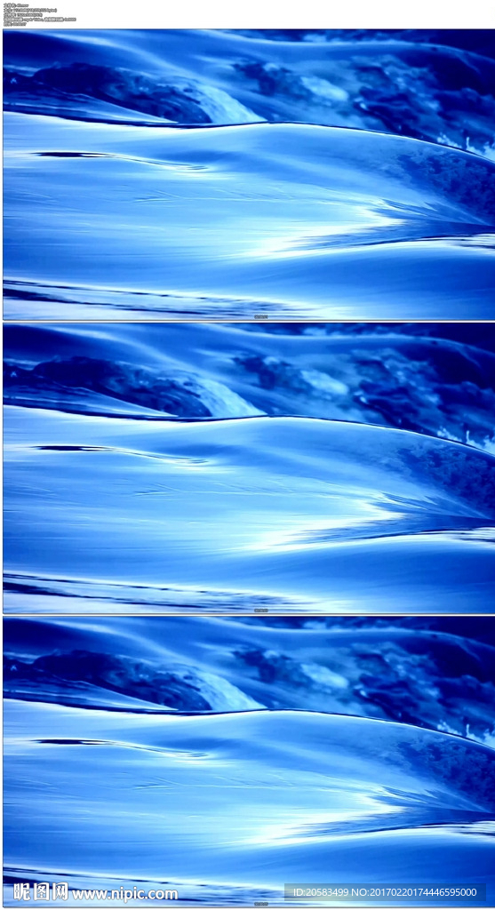 蓝色清澈的水流