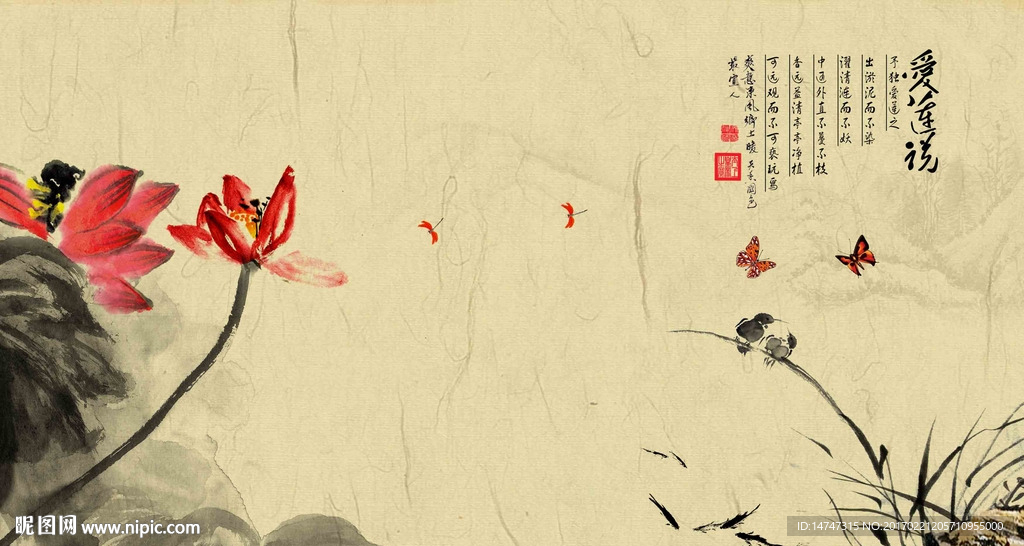 国画荷花