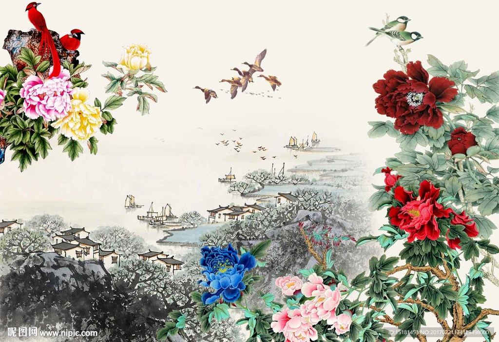 国画牡丹