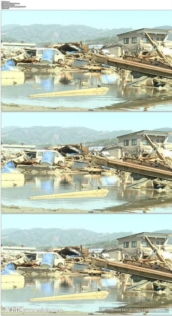 海啸过后的日本废墟